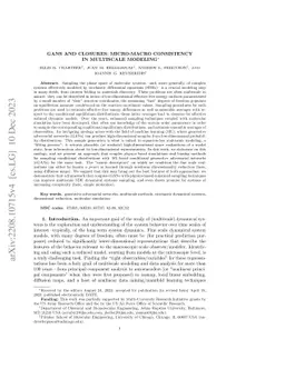 GANs and Closures: Micro-Macro Consistency in Multiscale Modeling