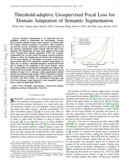 Threshold-adaptive Unsupervised Focal Loss for Domain Adaptation of
  Semantic Segmentation