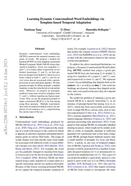Learning Dynamic Contextualised Word Embeddings via Template-based
  Temporal Adaptation