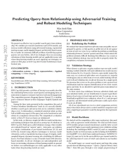 Predicting Query-Item Relationship using Adversarial Training and Robust
  Modeling Techniques