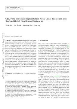 CRCNet: Few-shot Segmentation with Cross-Reference and Region-Global
  Conditional Networks