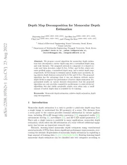 Depth Map Decomposition for Monocular Depth Estimation