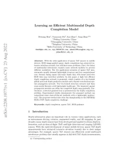 Learning an Efficient Multimodal Depth Completion Model