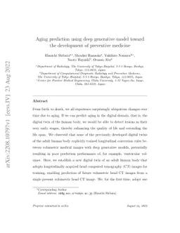 Aging prediction using deep generative model toward the development of
  preventive medicine