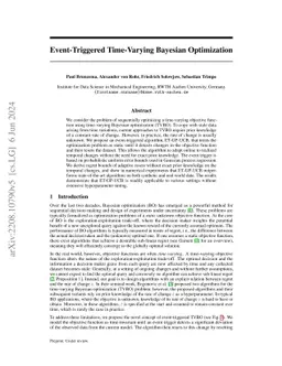 Event-Triggered Time-Varying Bayesian Optimization