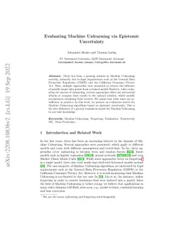 Evaluating Machine Unlearning via Epistemic Uncertainty