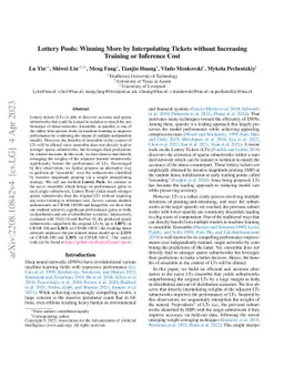 Lottery Pools: Winning More by Interpolating Tickets without Increasing
  Training or Inference Cost