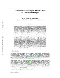 FocusFormer: Focusing on What We Need via Architecture Sampler