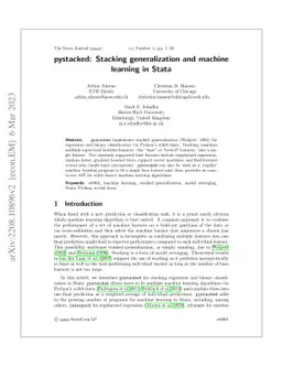 pystacked: Stacking generalization and machine learning in Stata