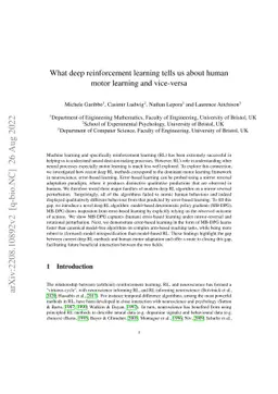 What deep reinforcement learning tells us about human motor learning and
  vice-versa