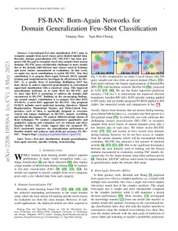 FS-BAN: Born-Again Networks for Domain Generalization Few-Shot
  Classification