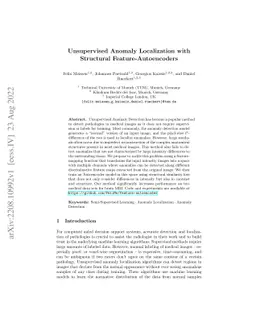 Unsupervised Anomaly Localization with Structural Feature-Autoencoders