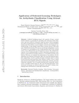 Application of federated learning techniques for arrhythmia
  classification using 12-lead ECG signals