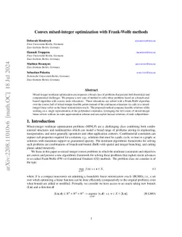 Convex mixed-integer optimization with Frank-Wolfe methods