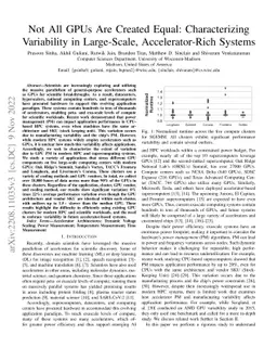 Not All GPUs Are Created Equal: Characterizing Variability in
  Large-Scale, Accelerator-Rich Systems