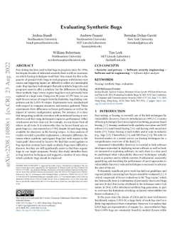Evaluating Synthetic Bugs