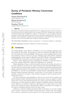 Survey of Persistent Memory Correctness Conditions