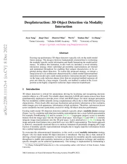 DeepInteraction: 3D Object Detection via Modality Interaction