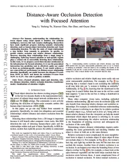 Distance-Aware Occlusion Detection with Focused Attention