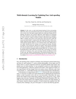 Multi-domain Learning for Updating Face Anti-spoofing Models