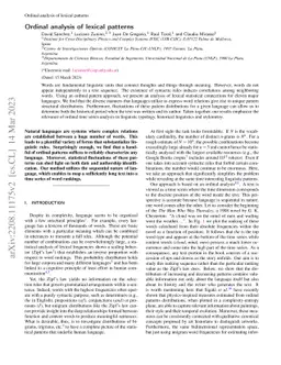 Ordinal analysis of lexical patterns