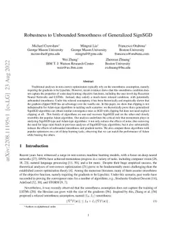 Robustness to Unbounded Smoothness of Generalized SignSGD