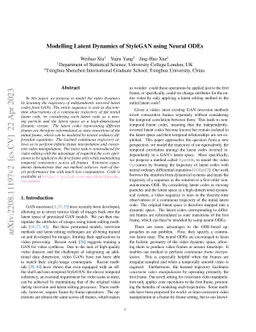 Modelling Latent Dynamics of StyleGAN using Neural ODEs