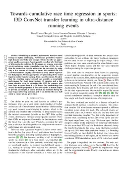 Towards cumulative race time regression in sports: I3D ConvNet transfer
  learning in ultra-distance running events