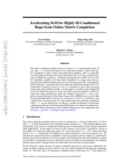 Accelerating SGD for Highly Ill-Conditioned Huge-Scale Online Matrix
  Completion