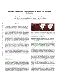 Learnable human mesh triangulation for 3D human pose and shape
  estimation