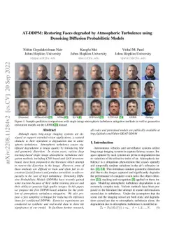 AT-DDPM: Restoring Faces degraded by Atmospheric Turbulence using
  Denoising Diffusion Probabilistic Models