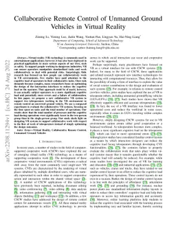 Collaborative Remote Control of Unmanned Ground Vehicles in Virtual
  Reality