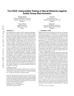 TESTSGD: Interpretable Testing of Neural Networks Against Subtle Group
  Discrimination