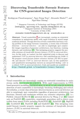 Discovering Transferable Forensic Features for CNN-generated Images
  Detection