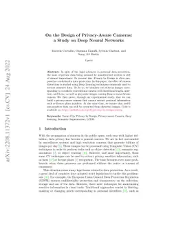 On the Design of Privacy-Aware Cameras: a Study on Deep Neural Networks