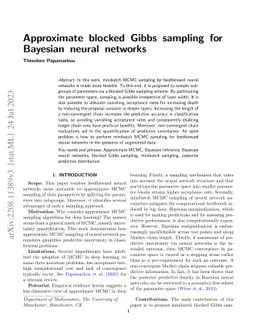 Approximate blocked Gibbs sampling for Bayesian neural networks