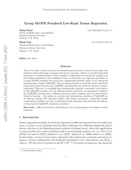 Group SLOPE Penalized Low-Rank Tensor Regression