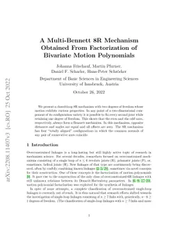 A Multi-Bennett 8R Mechanism Obtained From Factorization of Bivariate
  Motion Polynomials