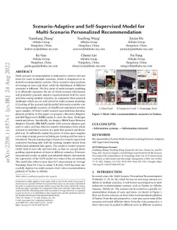 Scenario-Adaptive and Self-Supervised Model for Multi-Scenario
  Personalized Recommendation