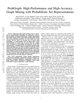 ProbGraph: High-Performance and High-Accuracy Graph Mining with
  Probabilistic Set Representations