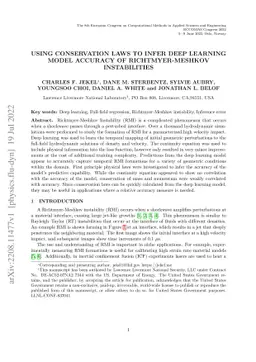 Using Conservation Laws to Infer Deep Learning Model Accuracy of
  Richtmyer-meshkov Instabilities