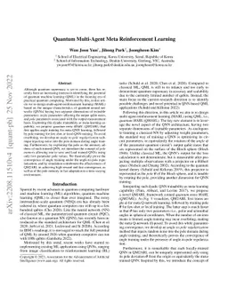 Quantum Multi-Agent Meta Reinforcement Learning