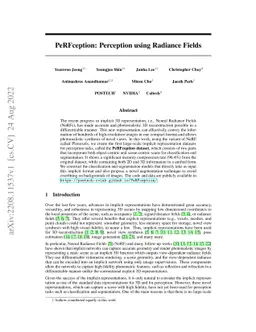 PeRFception: Perception using Radiance Fields