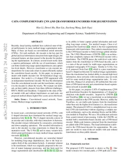 Cats: Complementary CNN and Transformer Encoders for Segmentation