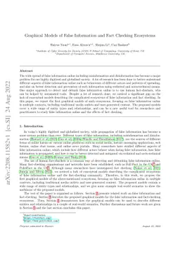 Graphical Models of False Information and Fact Checking Ecosystems