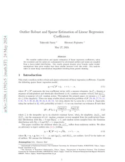 Outlier Robust and Sparse Estimation of Linear Regression Coefficients