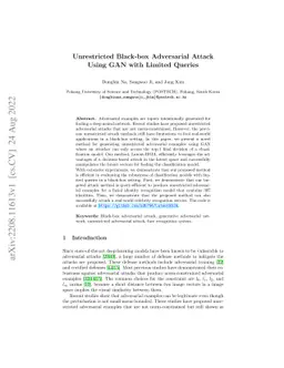 Unrestricted Black-box Adversarial Attack Using GAN with Limited Queries