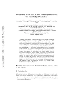 Debias the Black-box: A Fair Ranking Framework via Knowledge
  Distillation