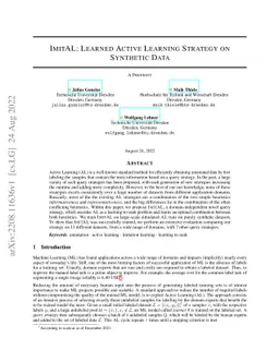 ImitAL: Learned Active Learning Strategy on Synthetic Data