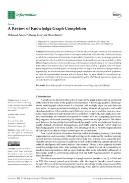 A Review of Knowledge Graph Completion